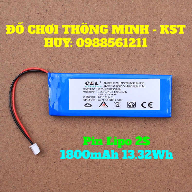 Pin Lipo 2s 1800mAh 13.32Wh