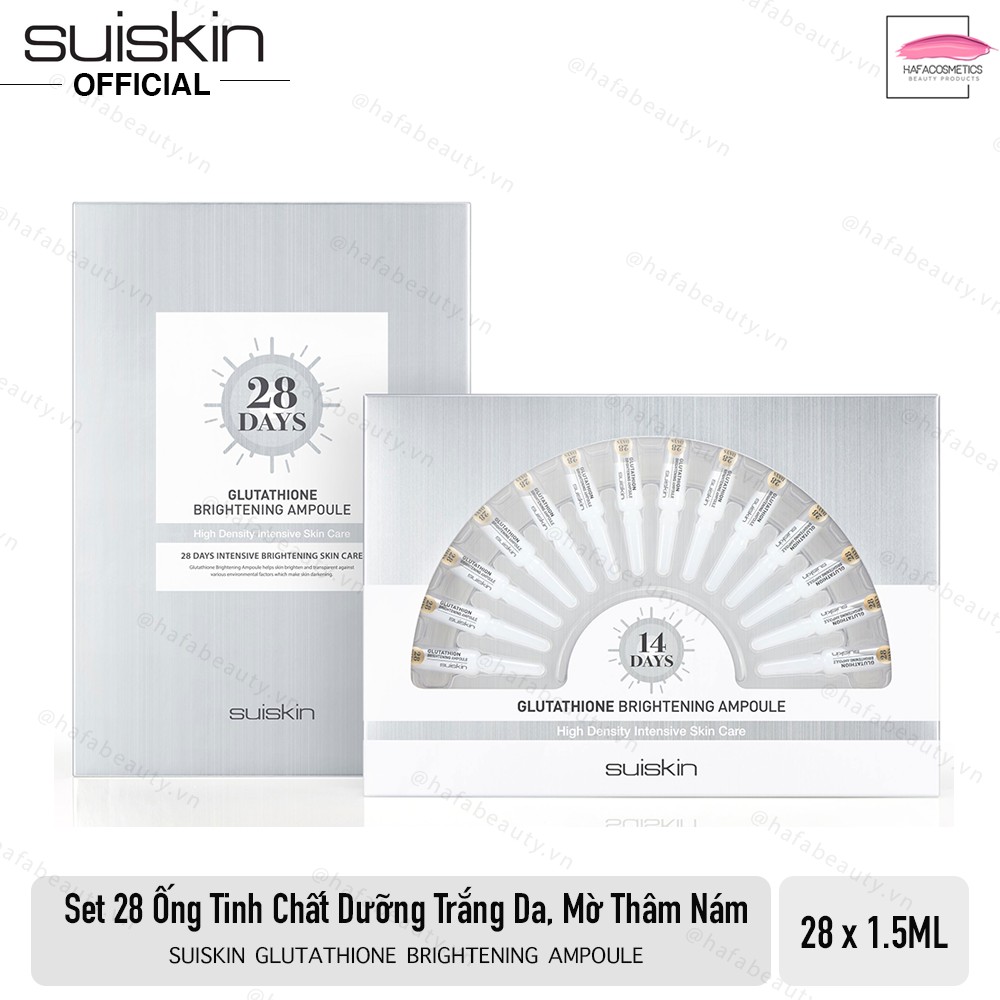 Set Tinh Chất Dưỡng Trắng Da, Mờ Thâm Nám Suiskin Glutathione Brightening Ampoule 1.5ml _ Suiskin Chính Hãng