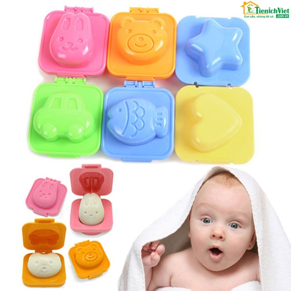Set 6 Khuôn cơm, khuôn bánh tạo hình con vật