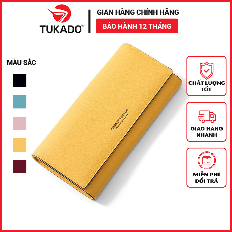 Ví Nữ Dài Cầm Tay Thời Trang PERFECT FOR YOU Bóp Nữ Hàng Hiệu Đựng Tiền Điện Thoại Chất Da Cao Cấp Cực Đẹp Nhiều Ngăn Tiện Dụng PFY02 - Tukado