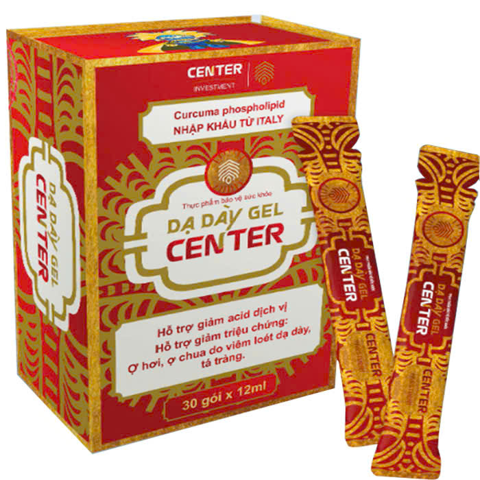 Dạ Dày Gel Center, hỗ trợ giảm ợ chua, ợ hơi do viêm loét dạ dày tá tràng, hộp 30 gói