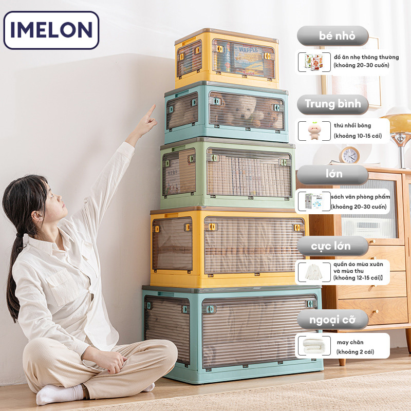 IMELON quả tặng miễn phí TOÀN CỬA HÀNG TOÀN CỬA HÀNGHộp lưu trữ: quần áo gia dụng, chăn bông, nhựa có thể gập lại, tủ quần áo trong suốt, lưu trữ, quần áo đồ chơi, hộp hoàn thiệnkệ đựng đồ đa năng hộp đựng đồ đa năng