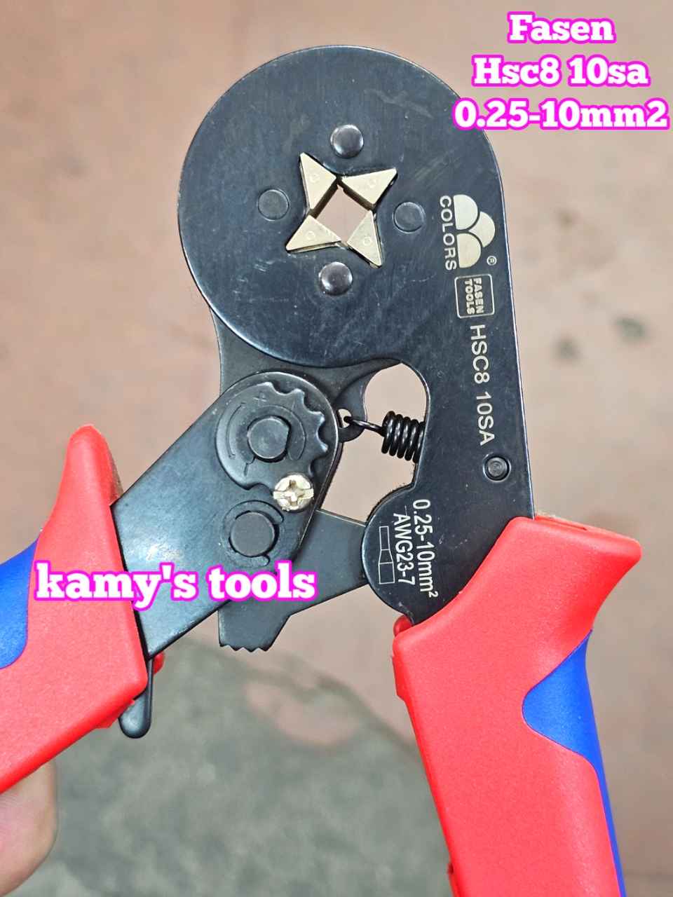 Kìm bấm cos pin tròn rỗng fasen hsc8 10sa 0.25-10mm2, kiềm bấm cos, kềm bấm cos