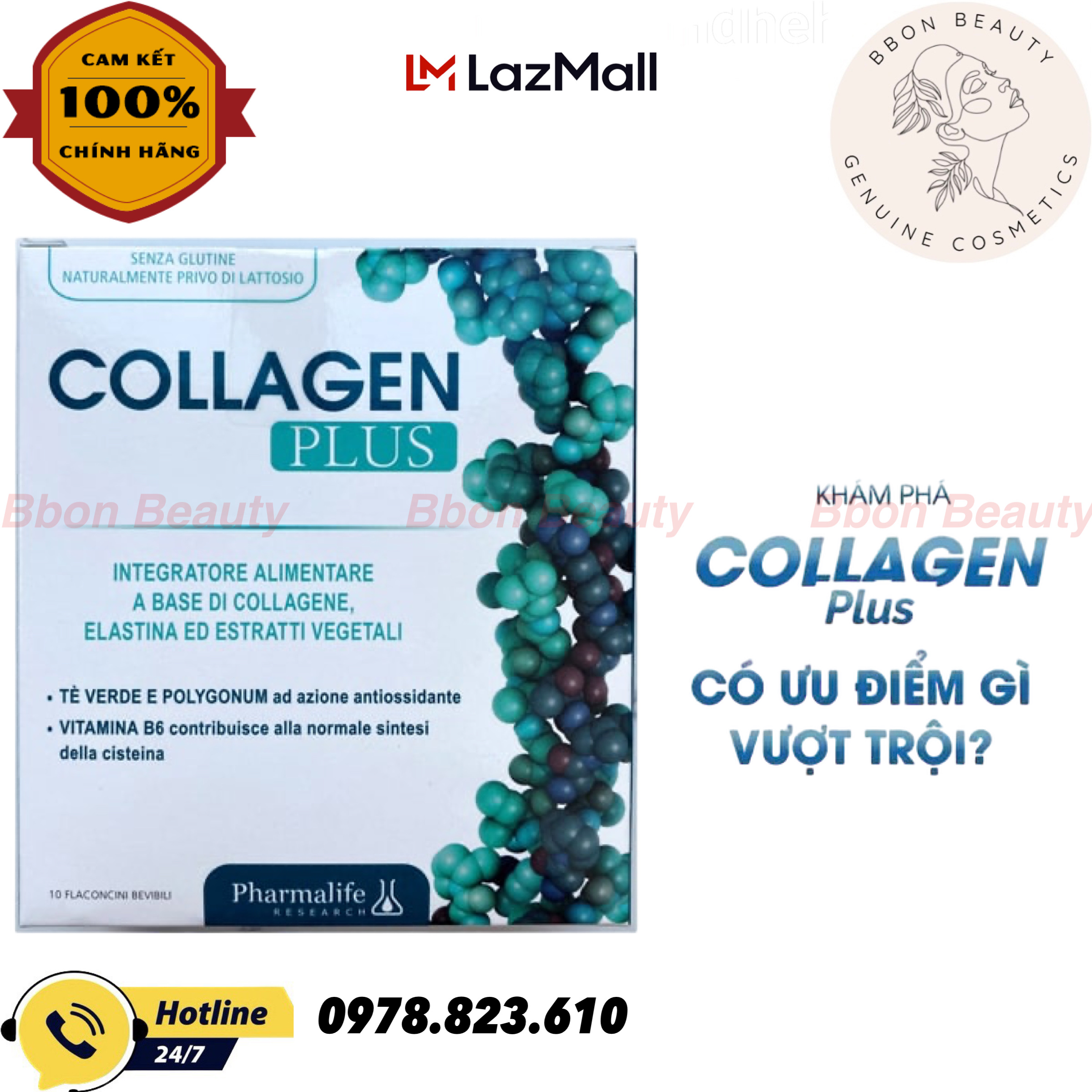 Pharmalife collagen plus hộp 10 ống hàng chính hãng nhập khẩu ý - BBon Beauty Chính hãng