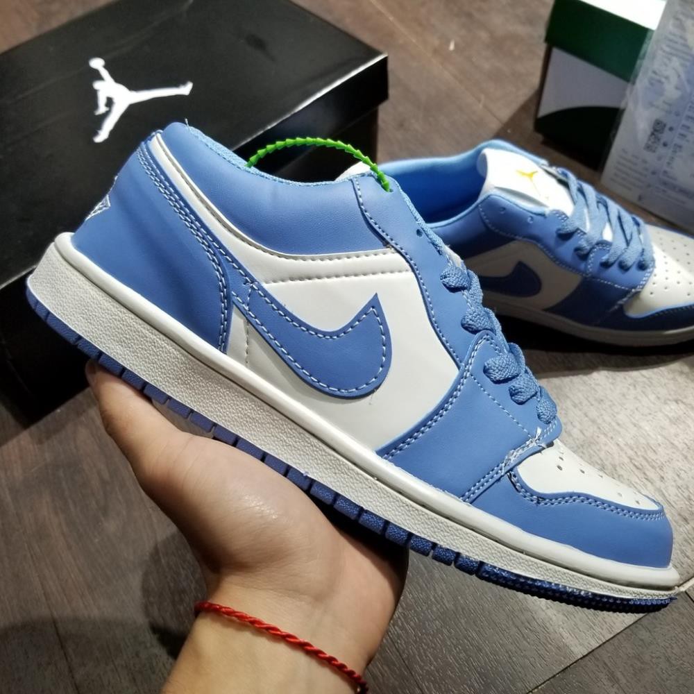 Giày jordan1 low xanh dương, giày thể thao jd cổ thấp màu xanh dương cao cấp size 36-43