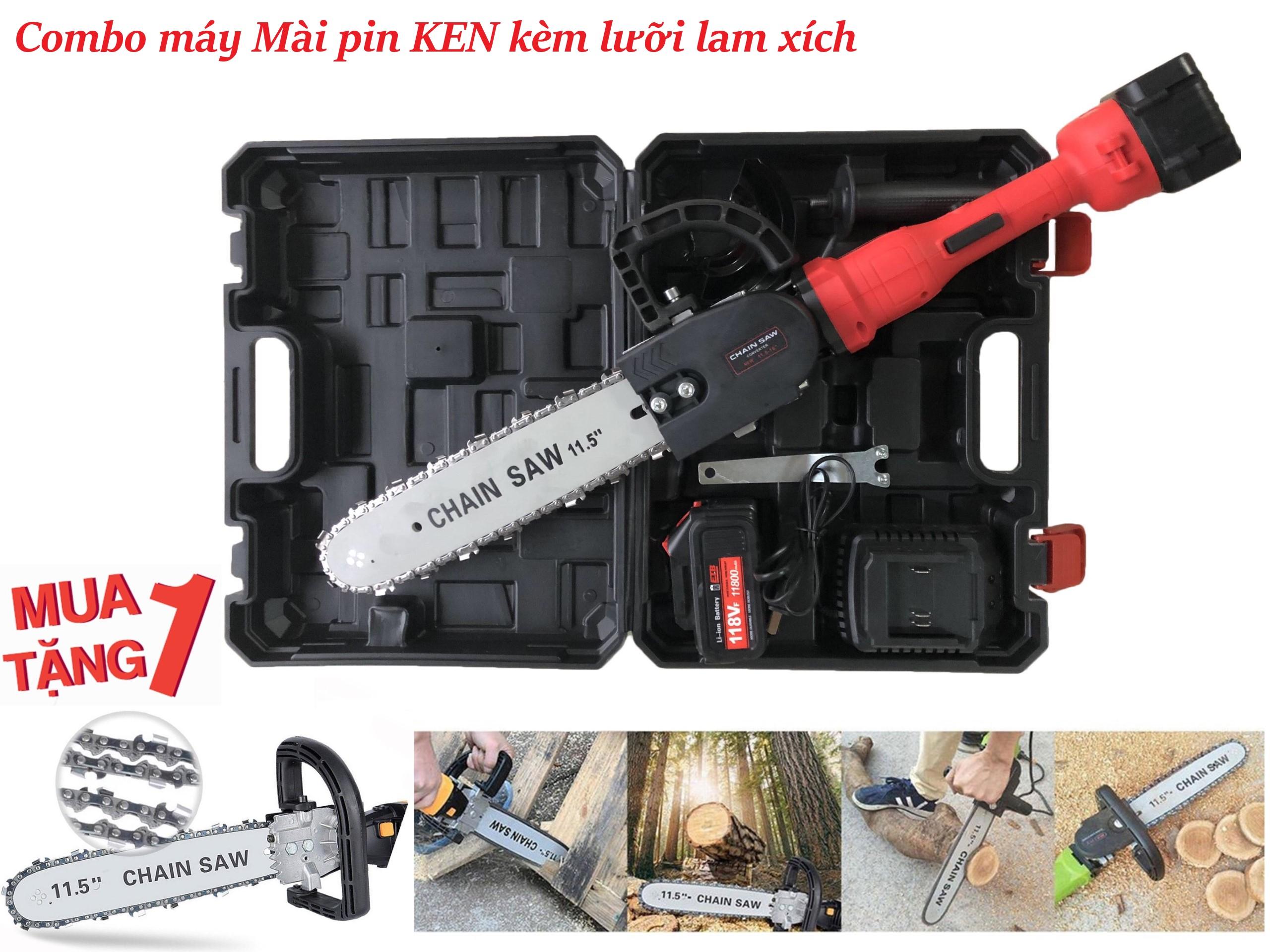 Combo bộ máy mài pin lam xích ken 118vf