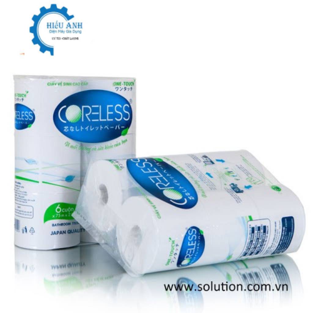 Giấy vệ sinh cao cấp CORELESS combo 6 cuộn tiêu chuẩn Nhật Bản
