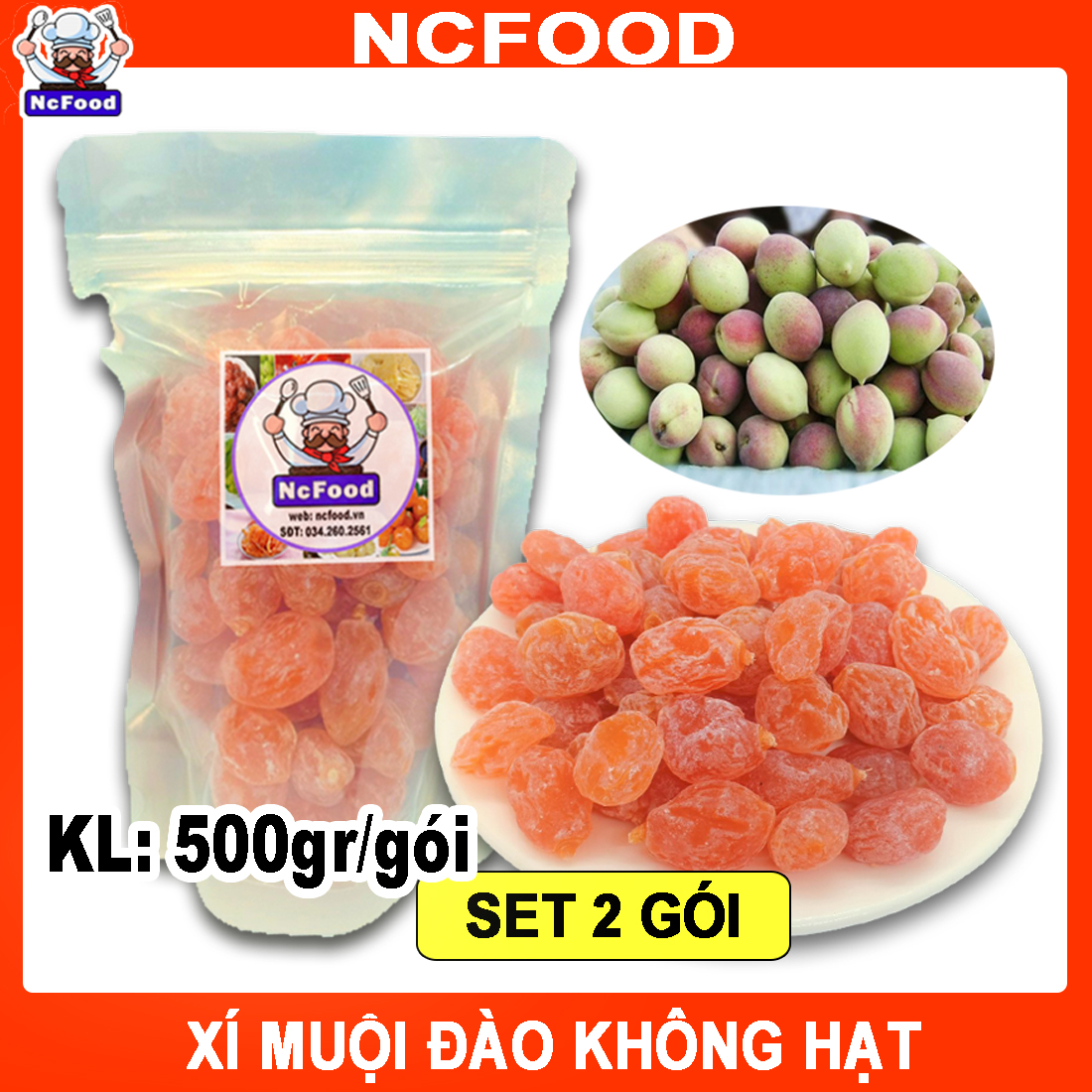 Xí muội đào không hạt loại ngon (1kg) (NCFOOD)