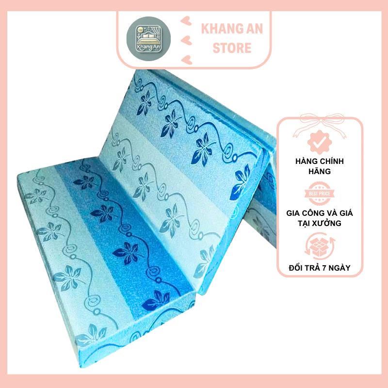 Nệm gấp 3 PE gọn nhẹ dễ dùng (đầy đủ kích thước) - Sản Xuất và Giá tại xưởng Nệm mút xốp, nệm sinh viên. nệm phòng trọ, nệm văn phòng