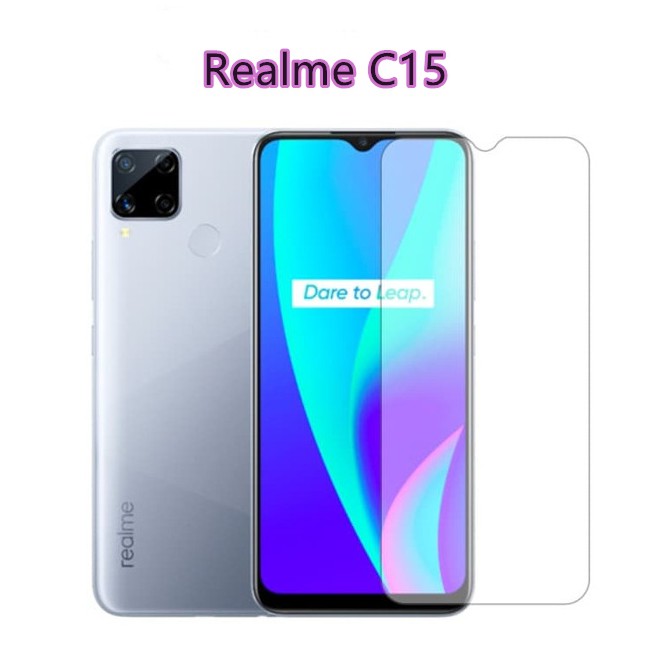 Kính cường lực Realme C15 (Chuẩn 9H Trong Suốt, Không Full)