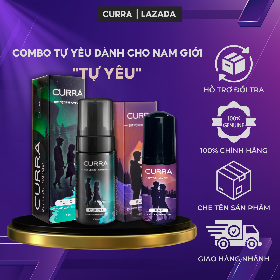 Combo dung dịch vệ sinh nam CURRA hương nước hoa, bọt vệ sinh nam 100ml