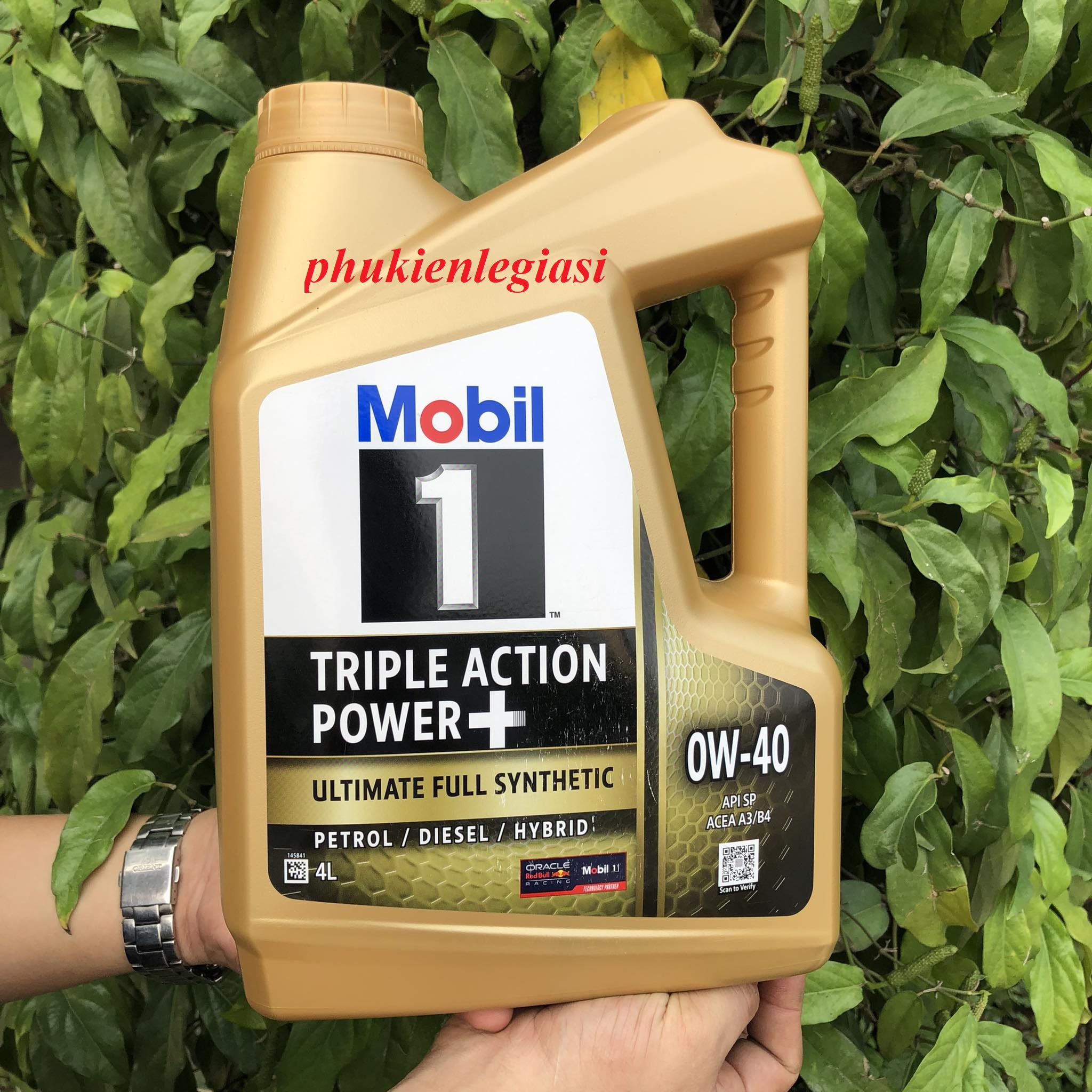 Nhớt mobil 1 triple action power+ 0w40 api sp loại 4l tổng hợp toan phần xe tay ga và oto xăng và dầu
