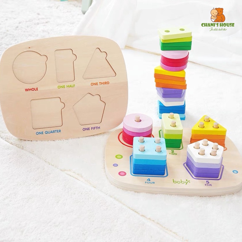 Đồ chơi thả khối boby học đếm số số, hình khối, màu sắc cực hữu ích cho bé 1-3 tuổi