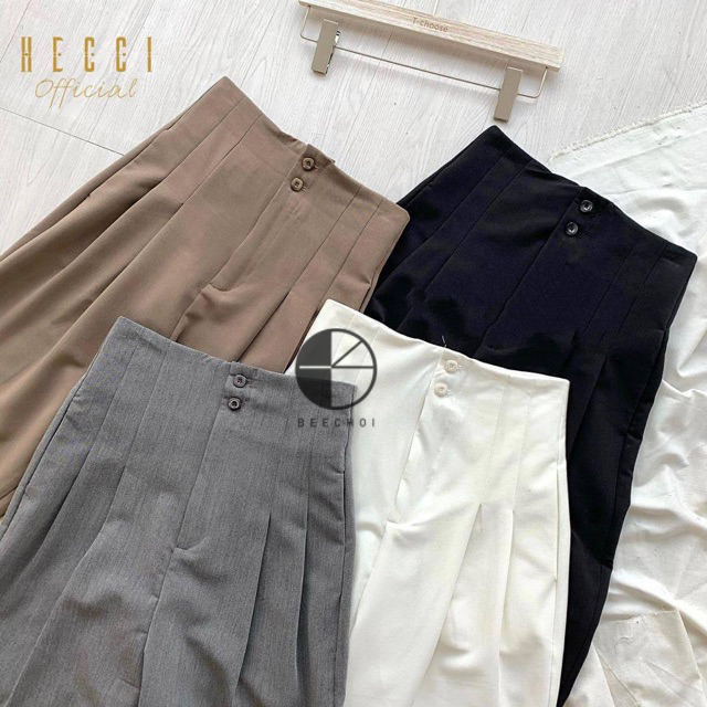 Quần baggy công sở cạp liền 2 cúc