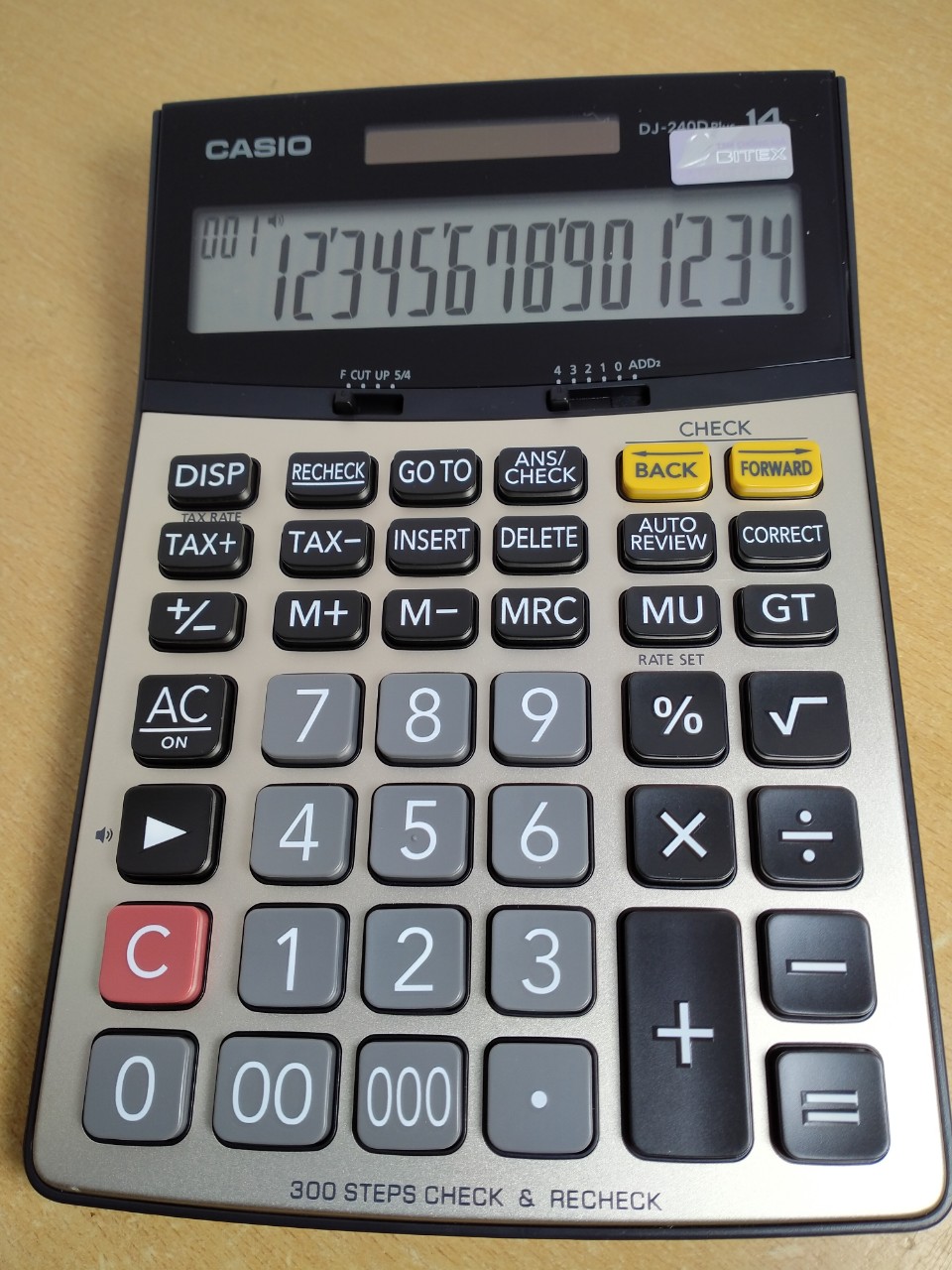 Máy tính Casio DJ-240D Plus/ máy tính để bàn cỡ lớn 14 số chuyên dụng cho kế toán