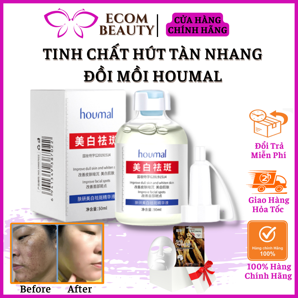 Serum hút nám tàn nhang đồi mồi houmal - serum đẩy lùi nám tàn nhang, mờ đồi mồi, giúp làn da căng mịn - ecom beauty
