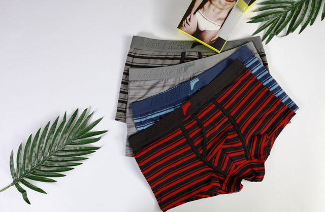 Combo 3 Quần lót boxer nam cotton sọc, thấm hút mồ hôi tốt, size lớn 2XL Freeman BB807B/C