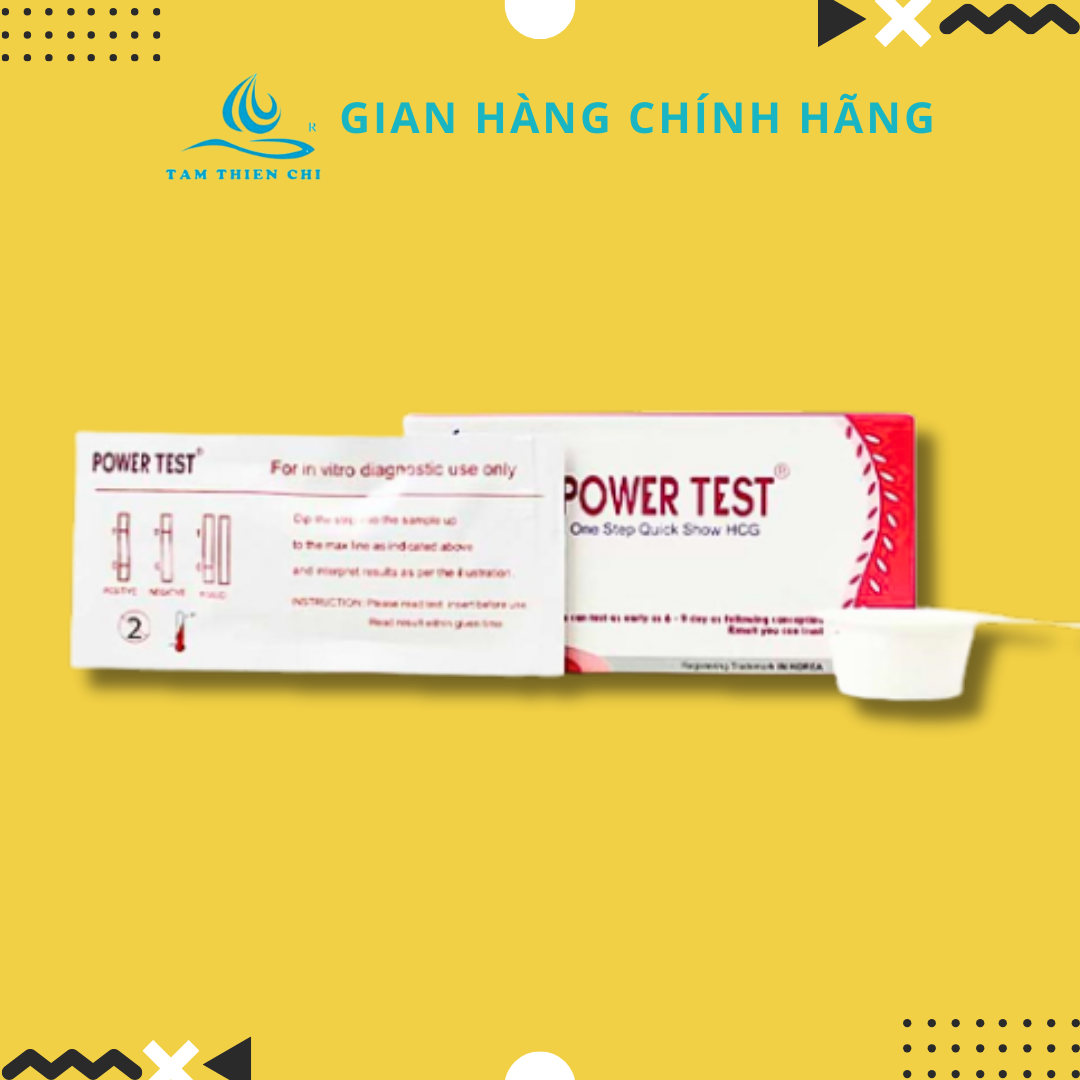 Que thử thai có cốc thử thông minh powertest Tâm Thiện Chí