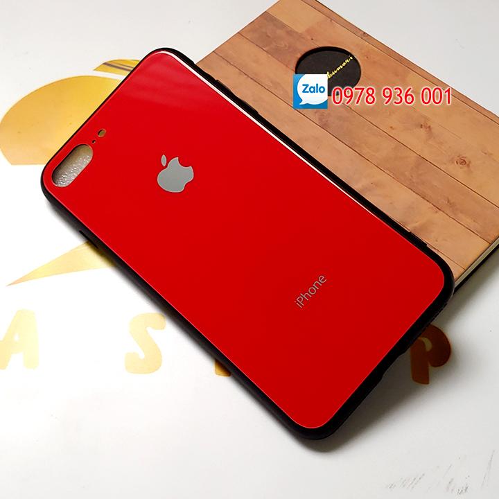 Ốp lưng iPhone 7 Plus - iPhone 8 Plus lưng kính - Viền nhựa dẻo chống sốc