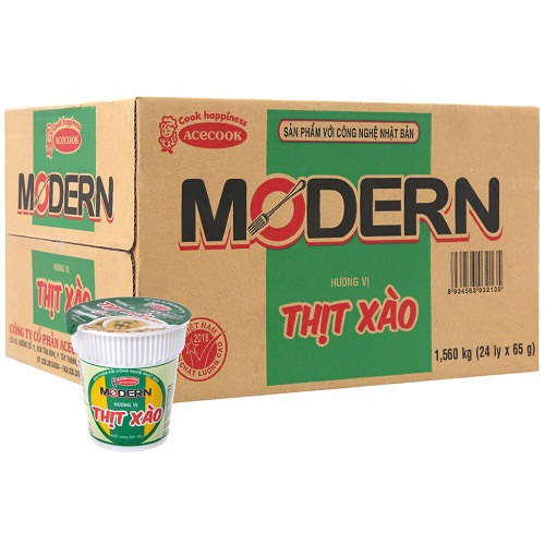 Mì ly modern vị thịt xào thùng 24 ly 65g