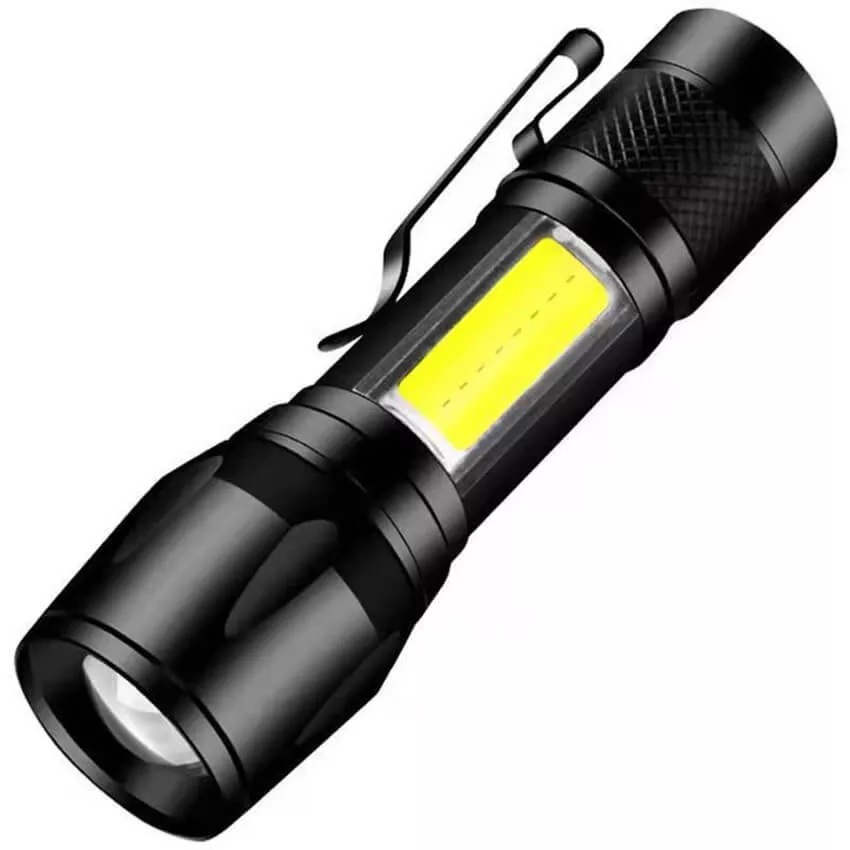 Đèn pin siêu sáng mini cao cấp có Zoom, 3 chế độ sáng có móc kẹp tiện dụng, đèn pin cầm tay, đèn bin mini siêu sáng, đèn bin sạc điện cổng USB, đèn nhỏ gọn bỏ túi tiện lợi