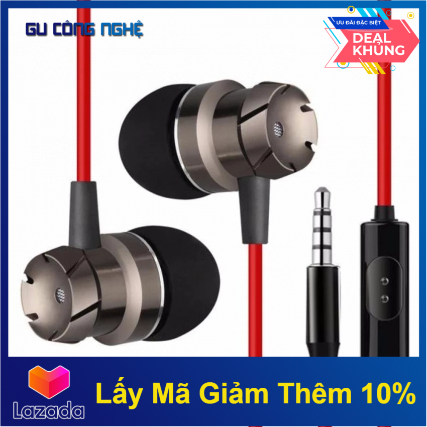 Tai Nghe nhet tai, tai nghe co dây siêu bass, Metal Ear-Headphone Turbo Bass -Dc2489