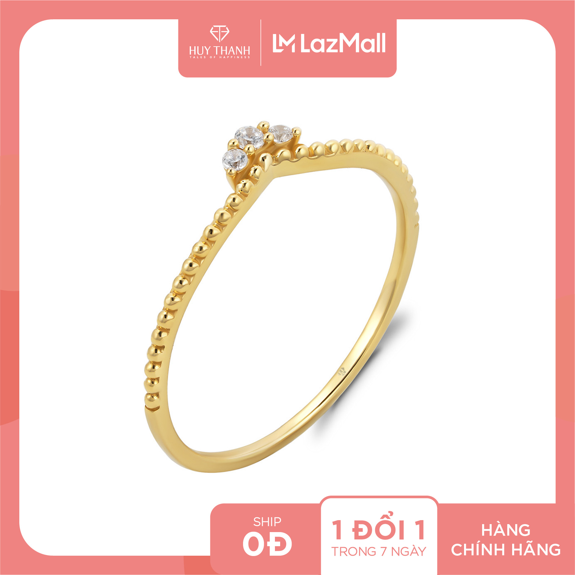 Nhẫn Nữ Vàng Tây 14k NLF501 Huy Thanh Jewelry