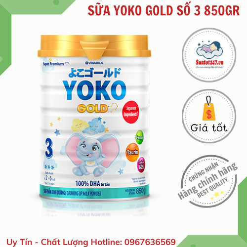 Sữa bột yoko gold 900gr số 3 dành cho trẻ từ 2-6 tuổi