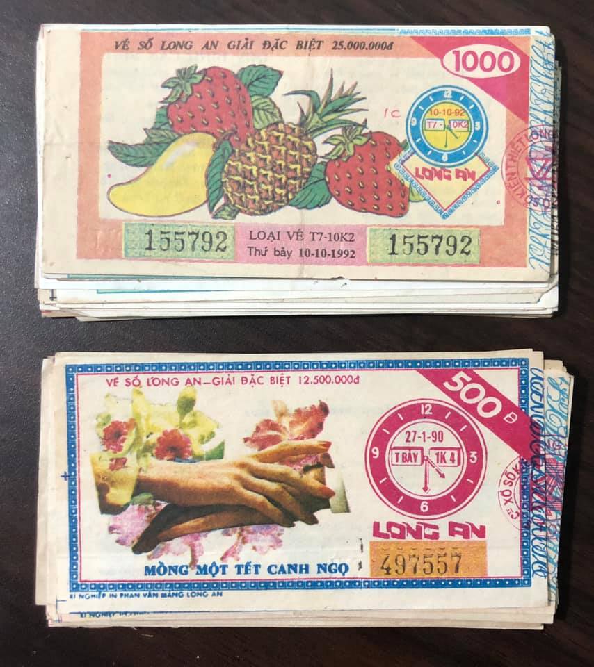 Tờ vé số 199x tỉnh Long An sưu tầm