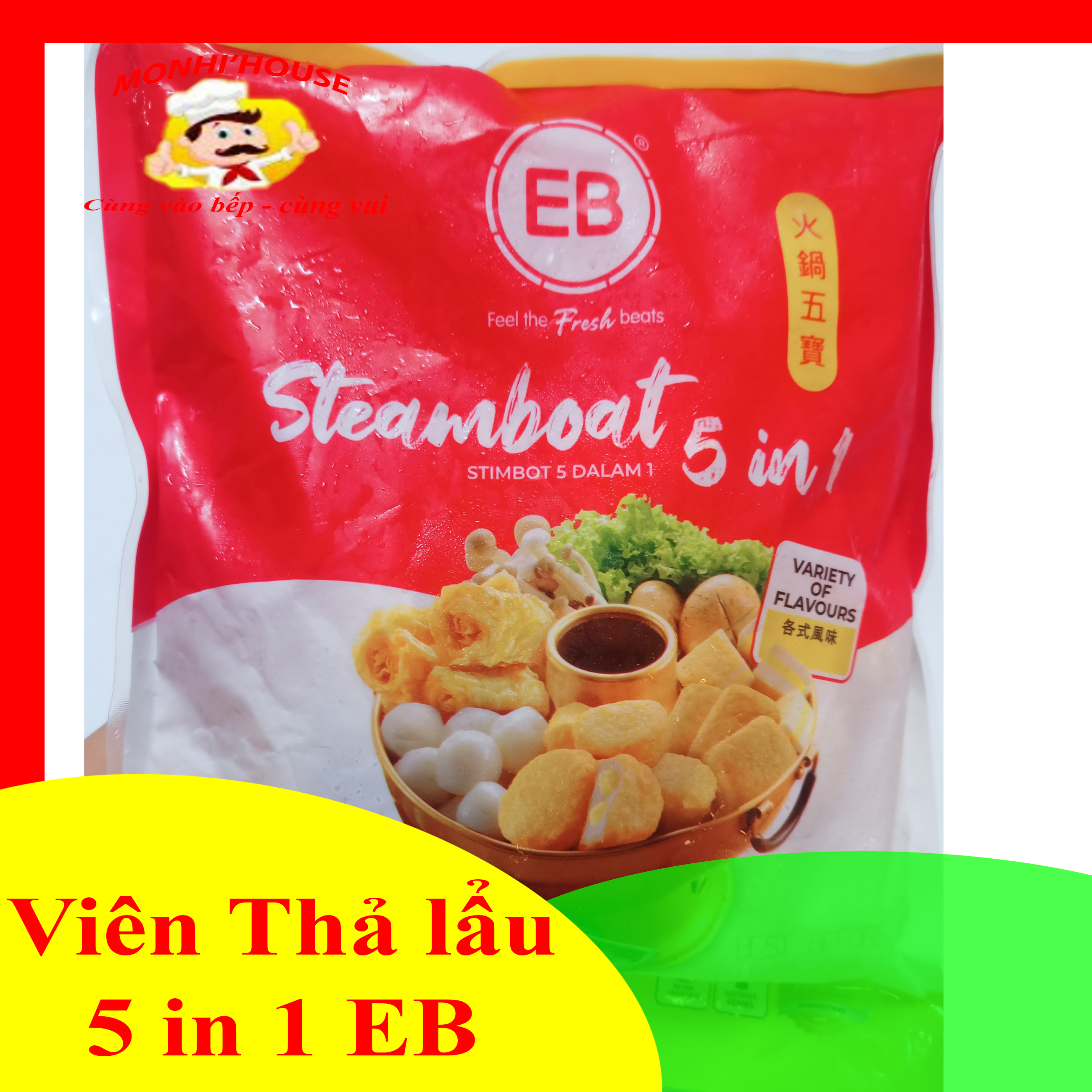 Gói 500g viên thả lẩu thập cẩm 5 in 1