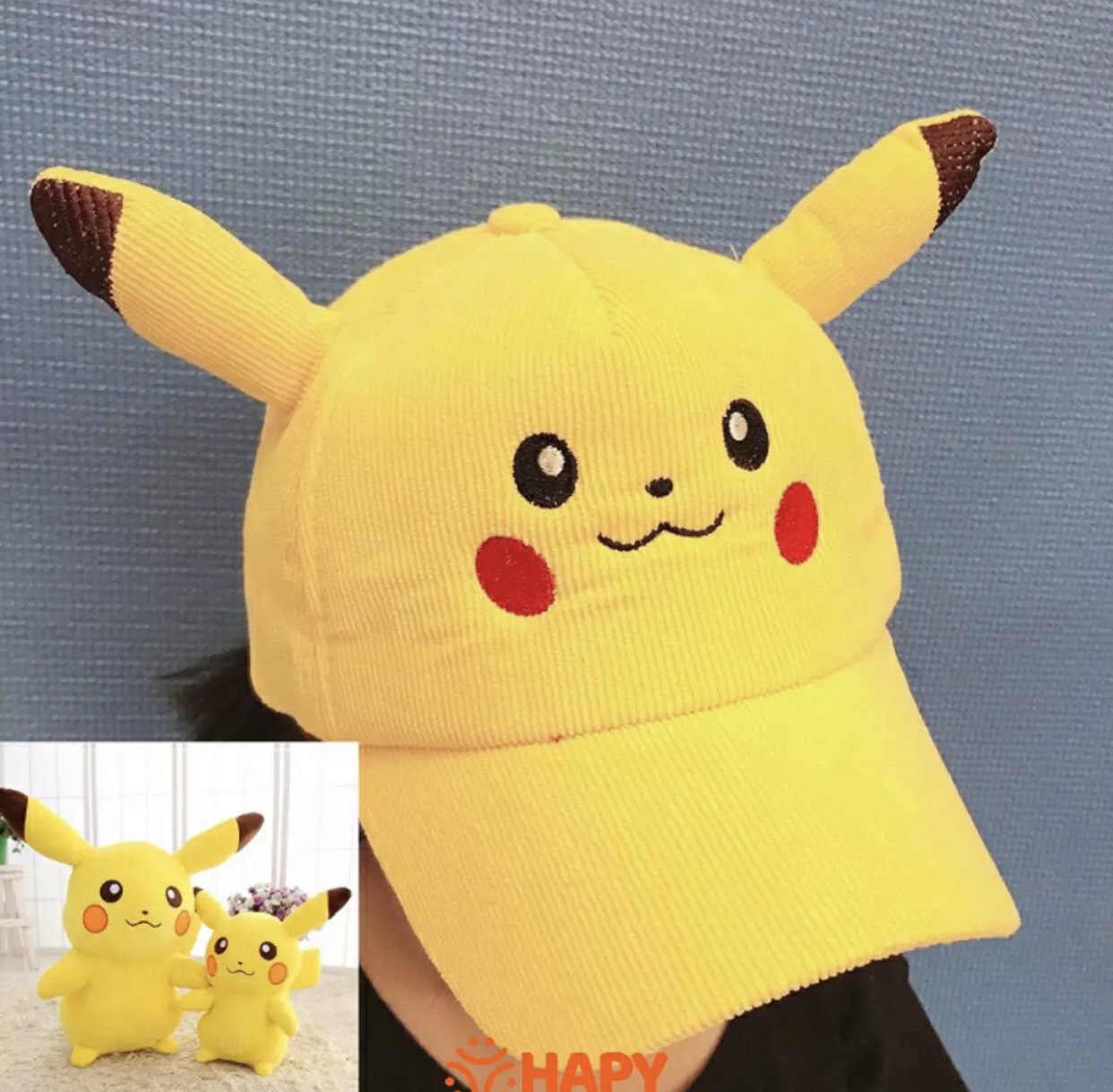 Mũ Lưỡi Trai Pikachu Cho Bé cực chất - Mũ Vải Nhung Thời Trang Dành Cho Bé từ 1-7t