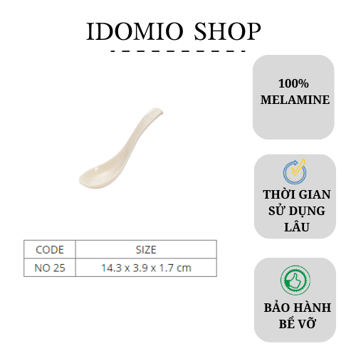 Muỗng cơm nhựa melamine vân đá - 10 cái