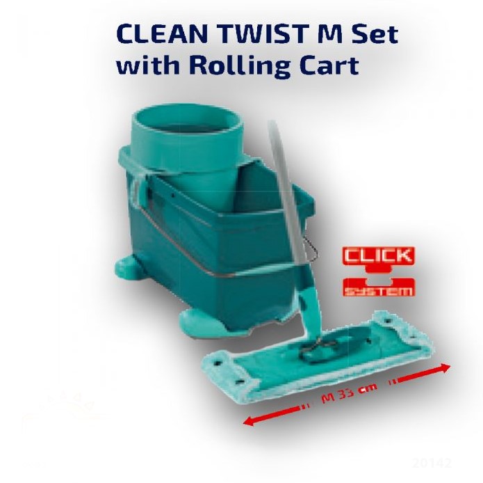 Bộ lau nhà leifheit clean twist size m có bánh xe - hàng nhập đức.