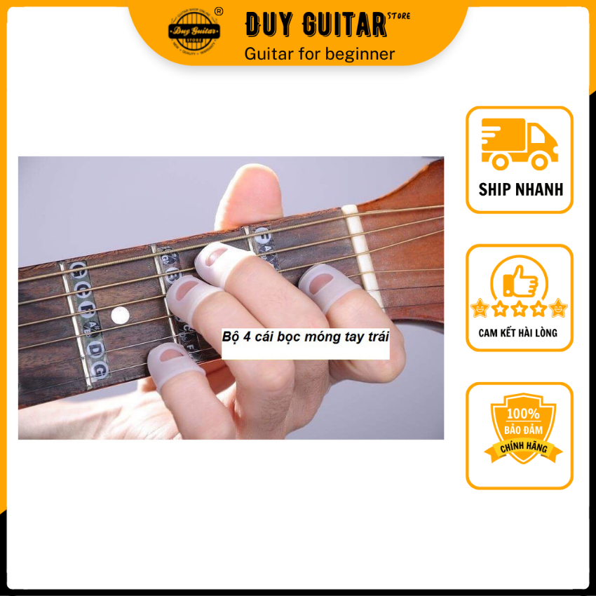 Bộ 4 cái bao đầu ngón tay trái chống đau tay màu trắng màu hồng bọc ngón tay trái bảo vệ ngón - Duy Guitar Store phụ kiện Sale rẻ dưới 49K
