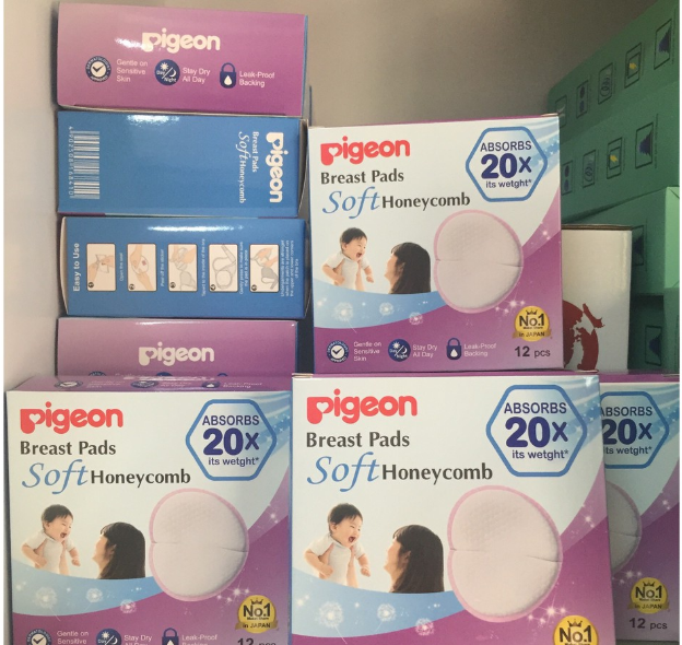 [Chính Hãng Rẻ Bất Ngờ] Miếng Lót Thấm Sữa Pigeon 3D Siêu Mềm ✔Hộp 12 Miếng