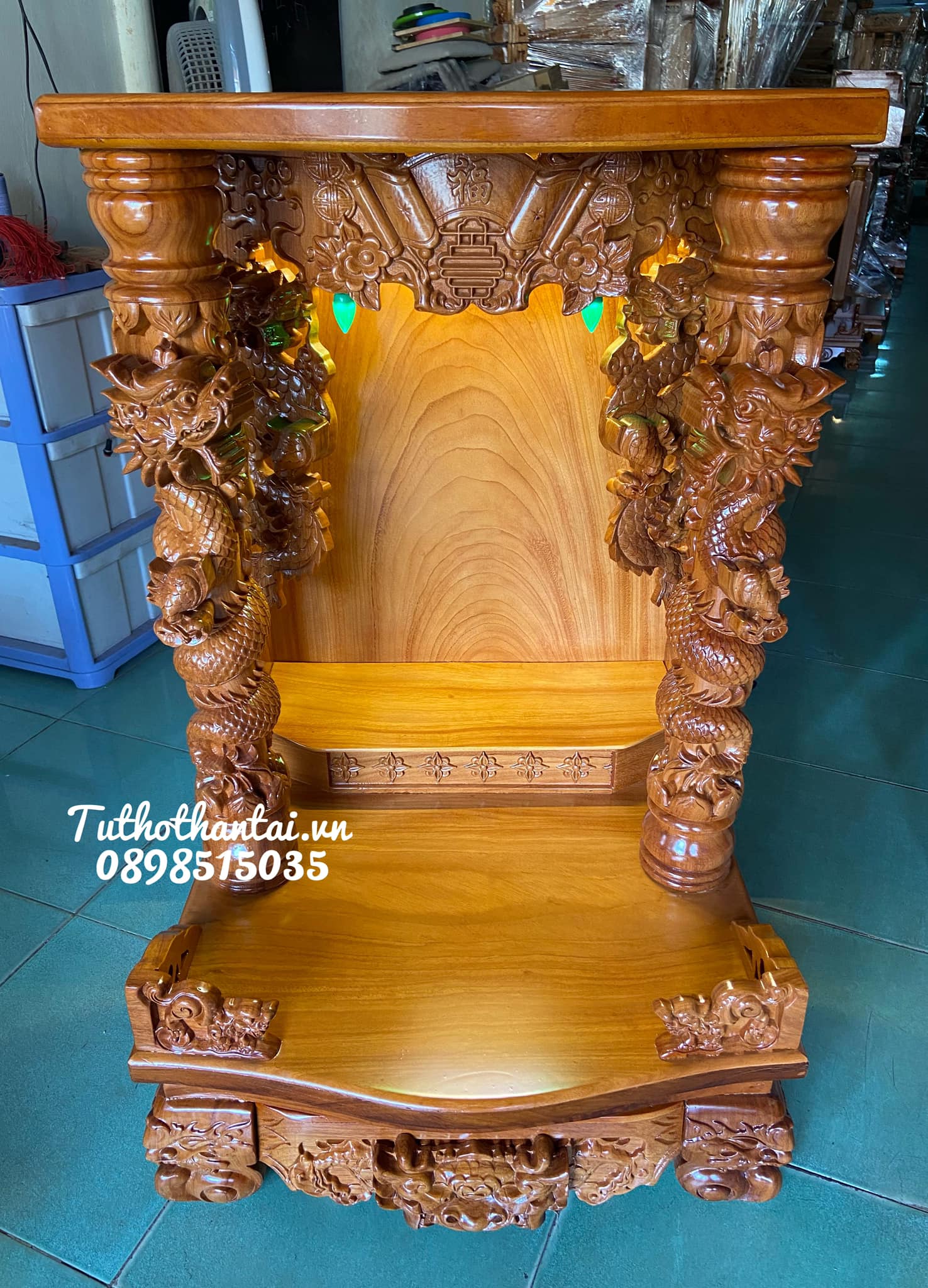 Bàn thờ thần tài ông địa mẫu Rồng Cuộn cao cấp