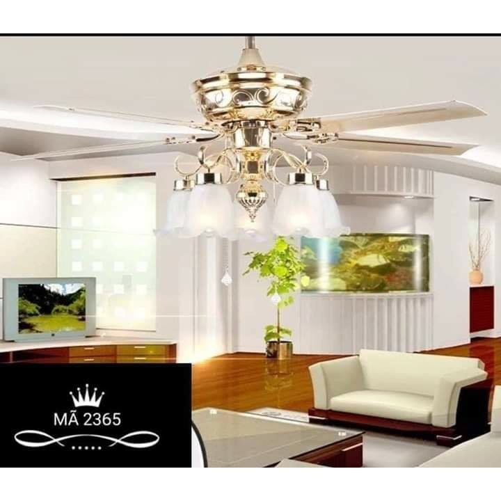 Quạt Trần Đèn chùm Phong Cách Hàn Quốc Mã 2365 Cánh Thép , Chạy Mát Và Tiết Kiệm Điện[Bảo Hành 5 Năm]