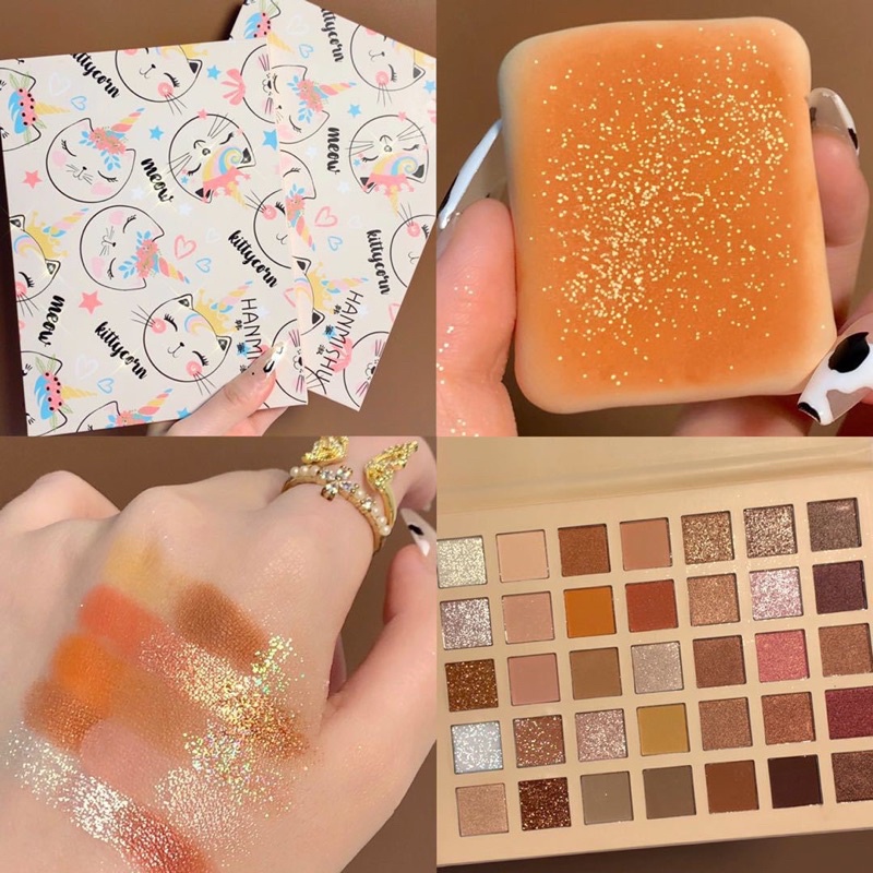 HỎA TỐC - Phấn mắt Hanmisu, bảng phấn mắt 35 ô tông cam nâu đất makeup nội địa trung C1