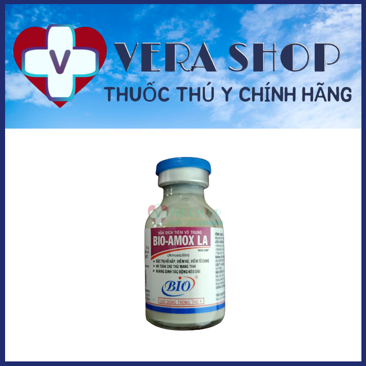 [CHÍNH HÃNG] BIO AMOX LA 20ML - Đ.ặc t.r.ị hô hấp, viêm tử cung, an toàn cho thú mang thai