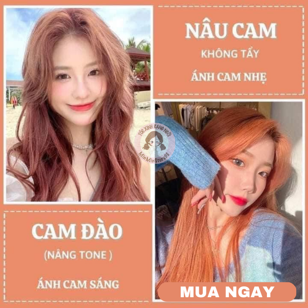 Thuốc nhuộm tóc nâu cam, cam đào không cần tẩy