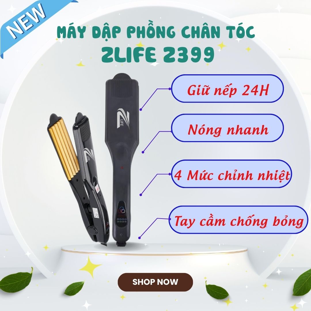 Máy dập xù, uốn phồng chân tóc ZLIFE Z-399 bản to cao cấp, làm tóc tạo kiểu nhanh, giữ nếp lâu