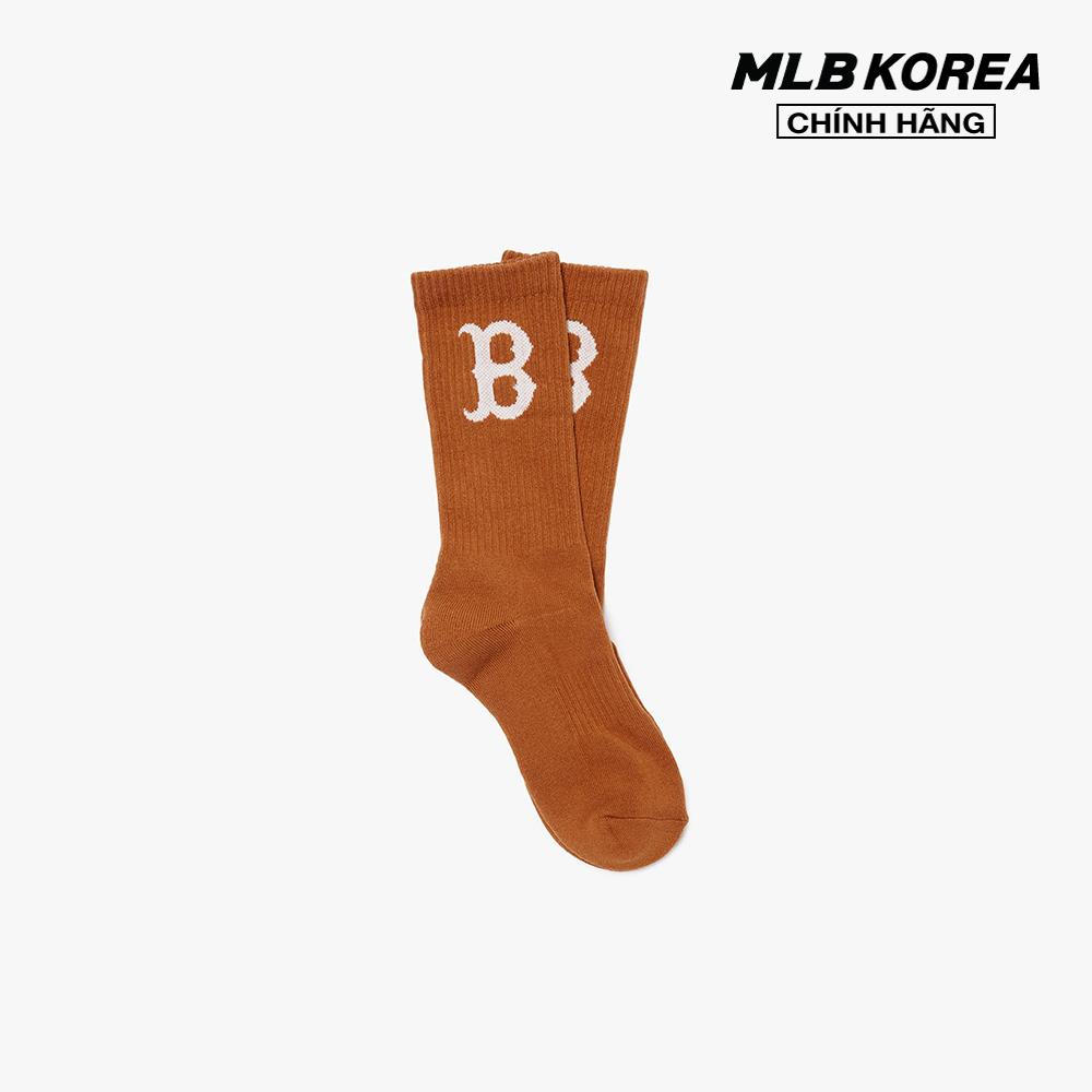 Mlb - vớ cổ cao unisex basic medium logo 3asom032n-43brs
