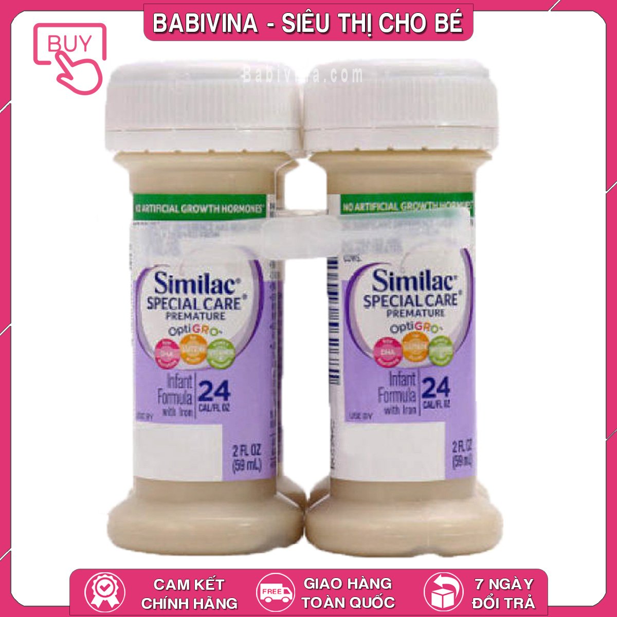 Lốc 4 ống sữa nước similac special care 24 kcal 59ml | trẻ sinh non nhẹ cân | babivina