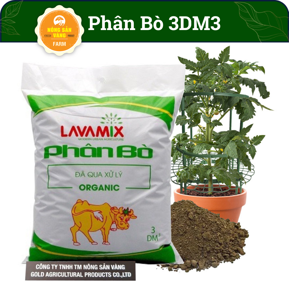 Phân Bò Không Mùi Hôi 3dm3, Phân Hữu Cơ Sinh Học Không Độc Hại, Thích Hợp Cho Việc Trồng Rau Sạch - Nông Sản Vàng