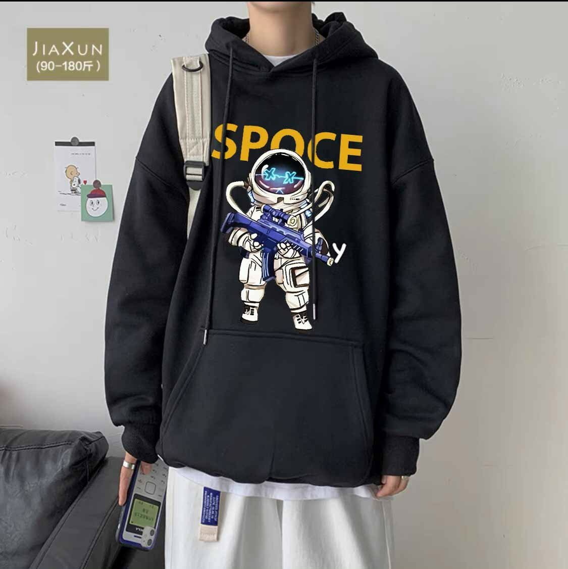 Áo hoodie dày dặn in hình phi hành gia
