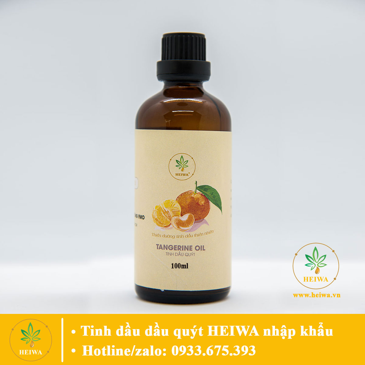 [GIẢM GIÁ]Tinh dầu thiên nhiên nguyên chất xông thơm phòng, đuổi muỗi Quýt 100MLthương hiệu HEIWA nhập khẩu Ấn Độ