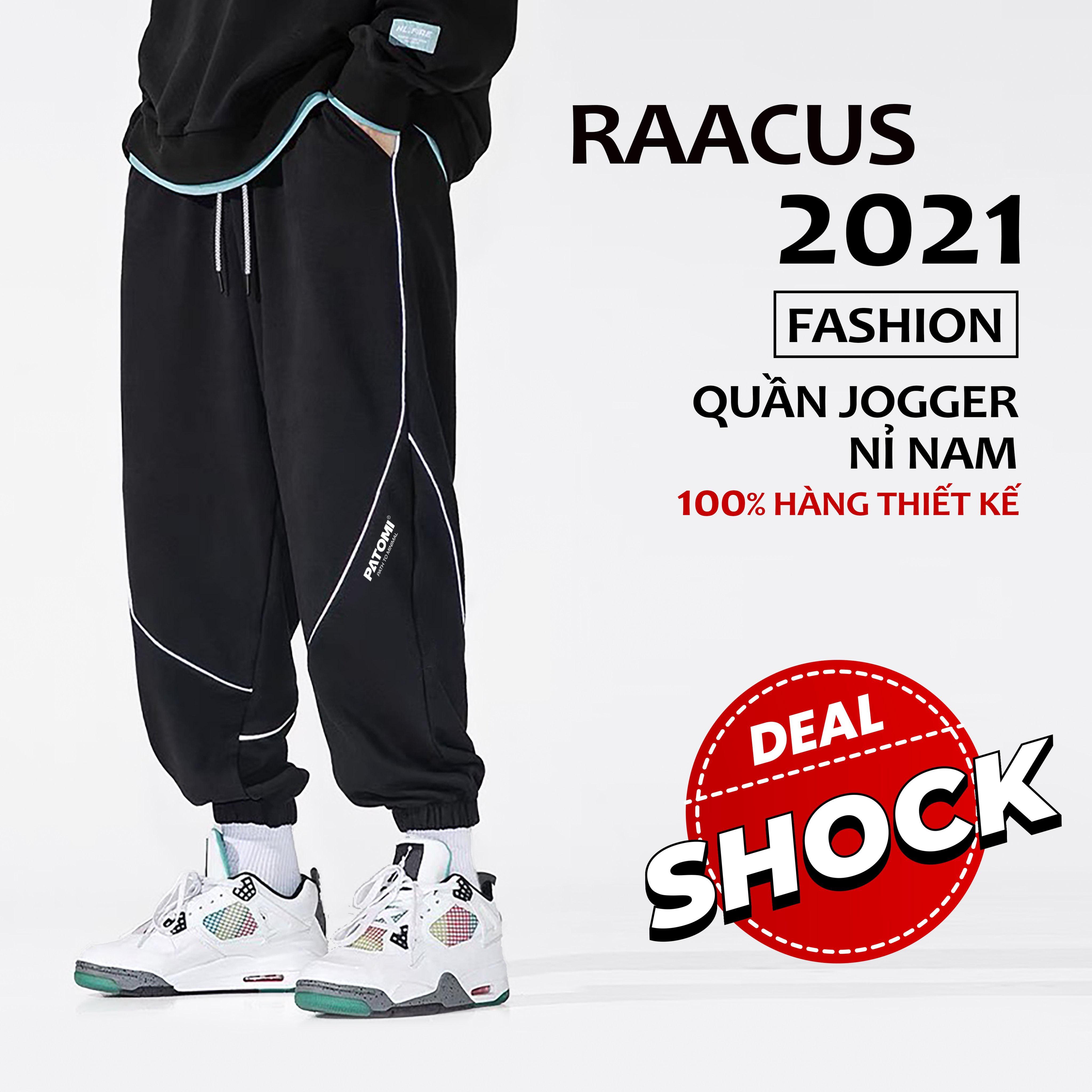Quần ống rộng jogger nam Raacusstore chất nỉ da cá, quần ống suông jogger nỉ nam bo gấu phong cách ulzzang- D1QD259
