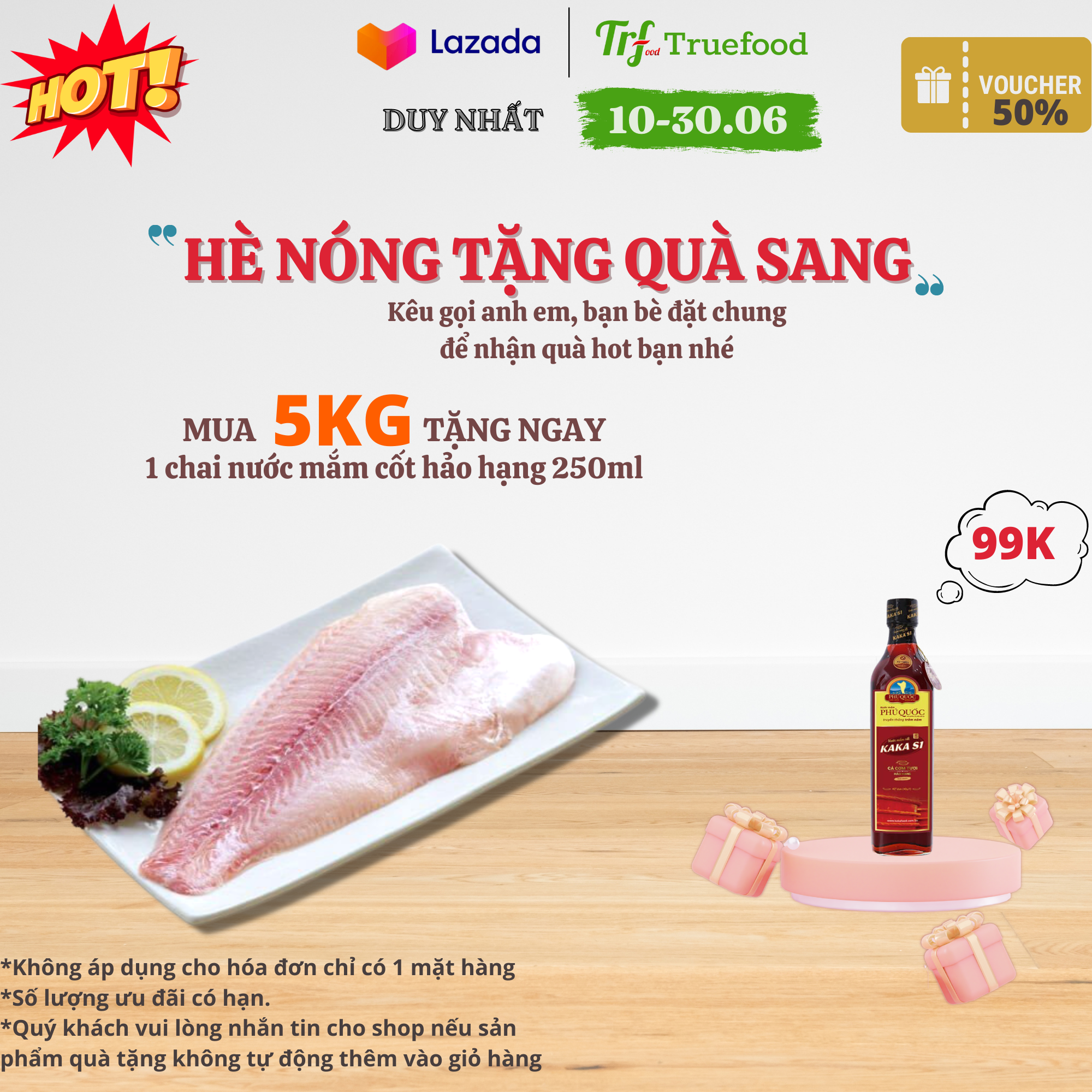Cá ba sa phi lê Truefood thơm ngon túi 500g