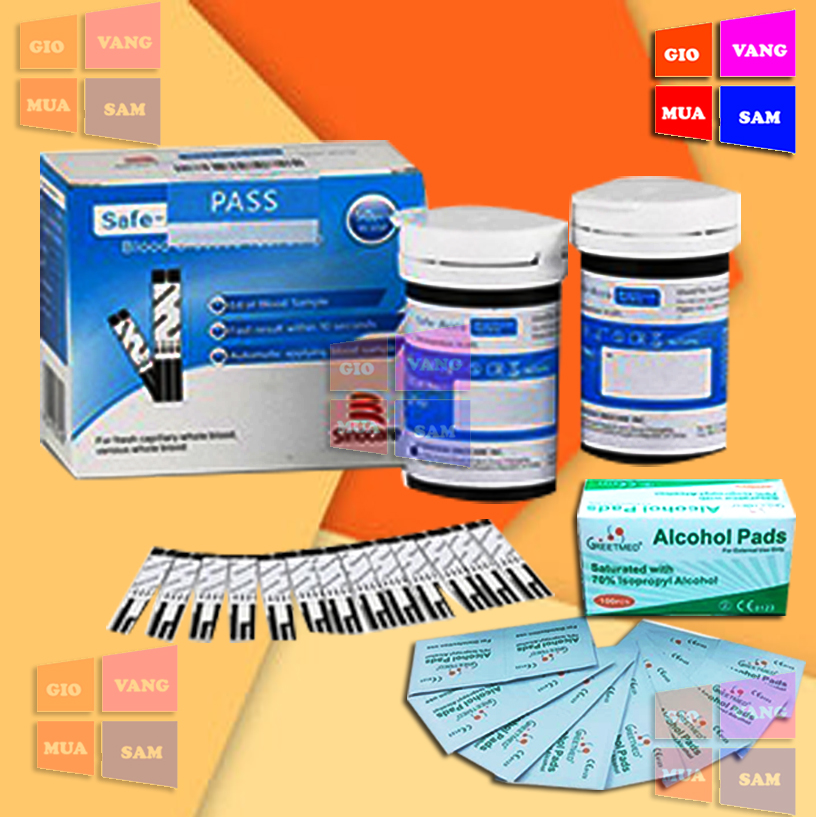 Que Thử Đường Huyết Sinocare Safe Accu Hộp 25 Que Thử Date Dài + 50 Kim Chích Máu
