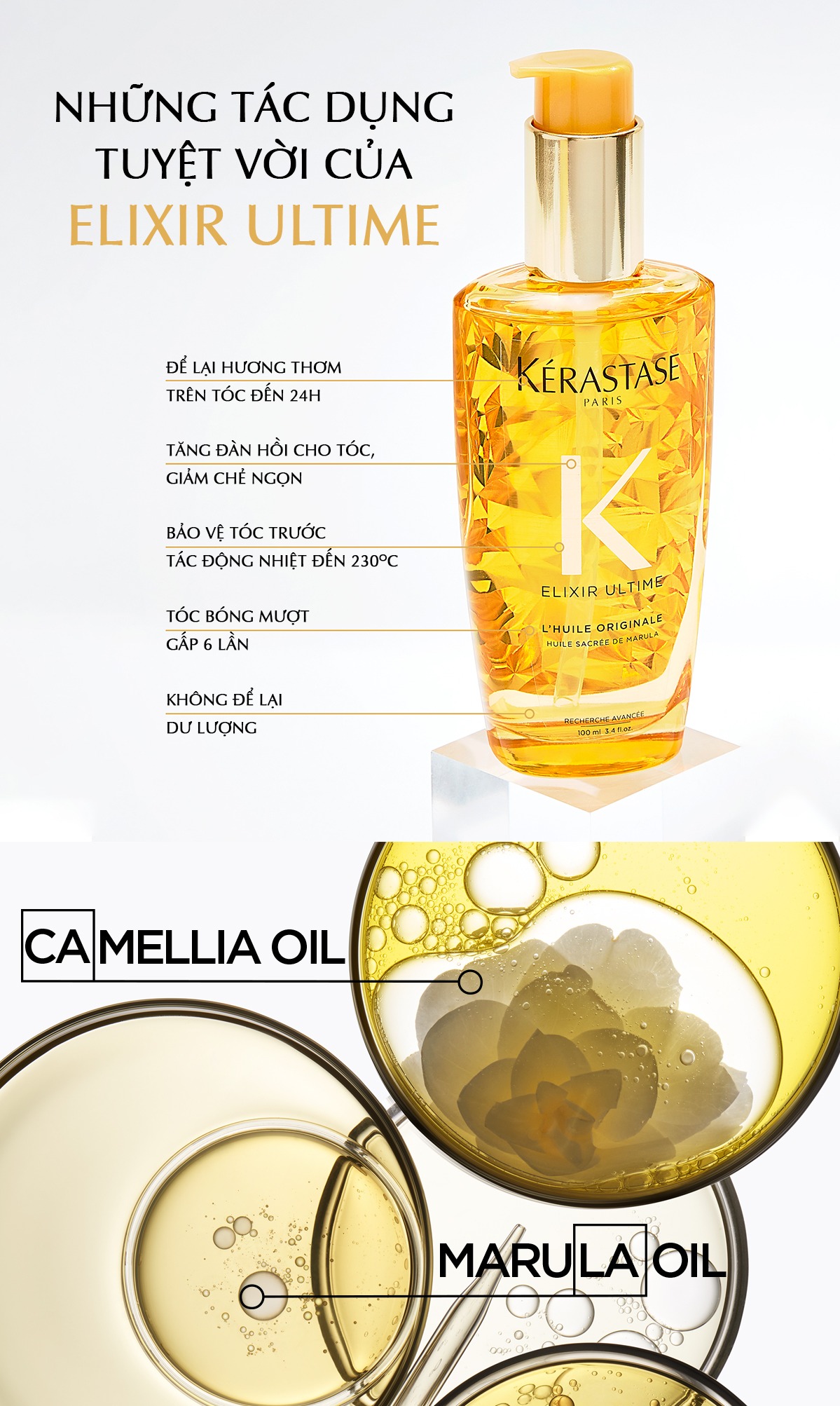 Tinh dầu dưỡng tóc chắc khỏe Kérastase Elixir Ultime 100ml